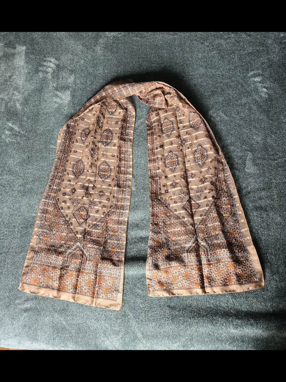 Neutral Brown Patterned Women's Scarf – Classic Lightweight Wrap